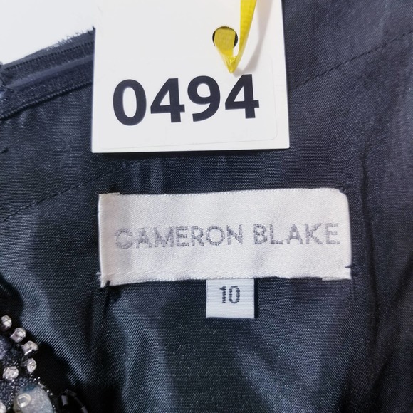 Cameron Blake Metallic Floral Rhinestones Formal Long Dress - Picture 15 of 15